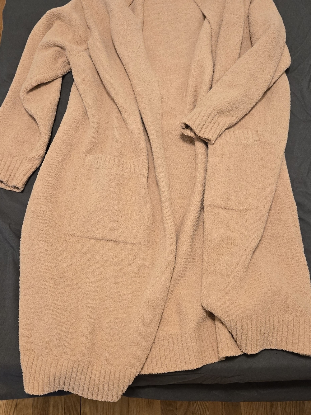 La Vie En Rose Open-Front Long Cardigan in Dusty Rose
